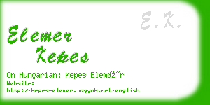 elemer kepes business card